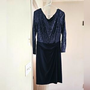 Ralph Lauren Navy  Blue Sequin Dress 16